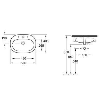 Villeroyboch Onovo Umywalka Blatowa 560x405 41615601